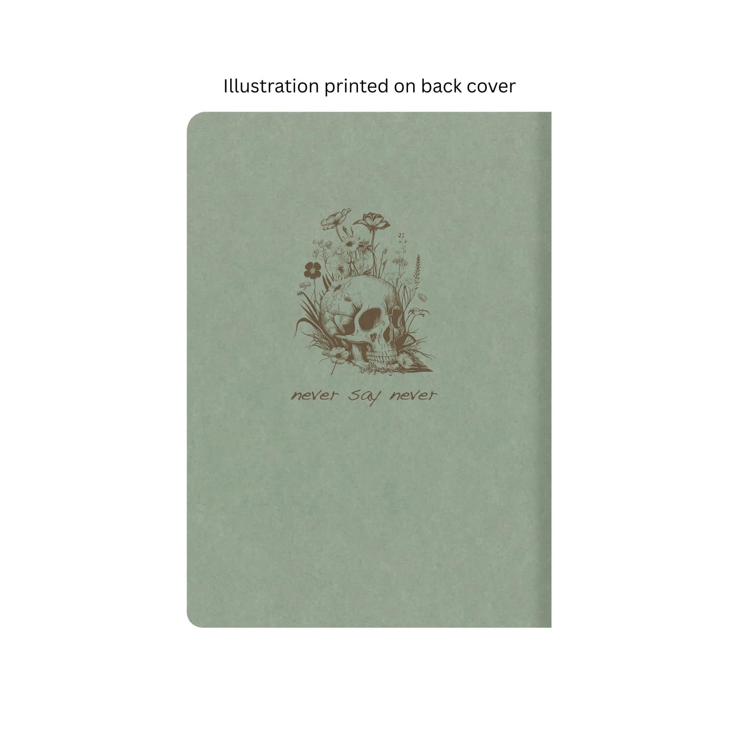 Clairefontaine - Flying Spirit Lined A5 Cahier Notebook: Eucalyptus Green - Skull