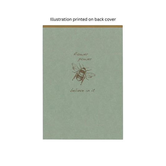Clairefontaine - Flying Spirit Lined A5 Notepad : Eucalyptus Green - Bee