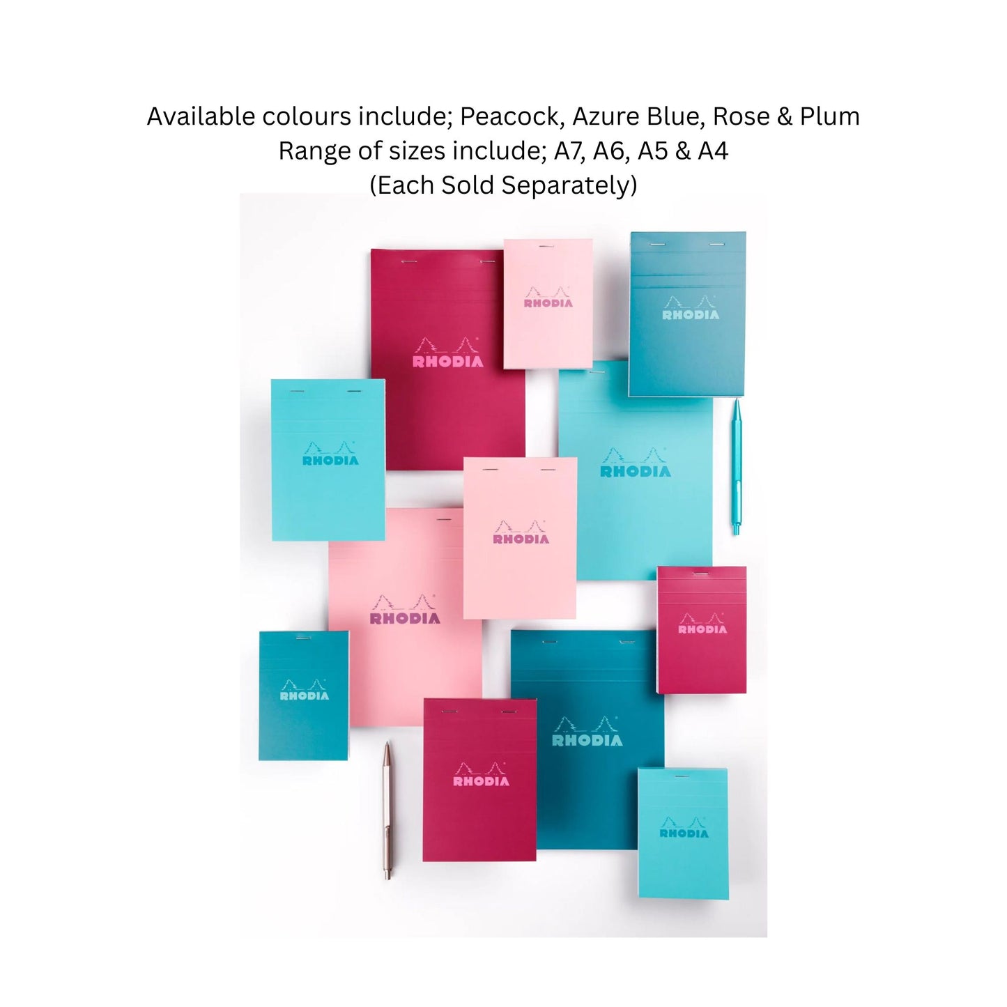 Rhodia - No. 11 Top Stapled Notepad A7 Grid/Graph - Rose