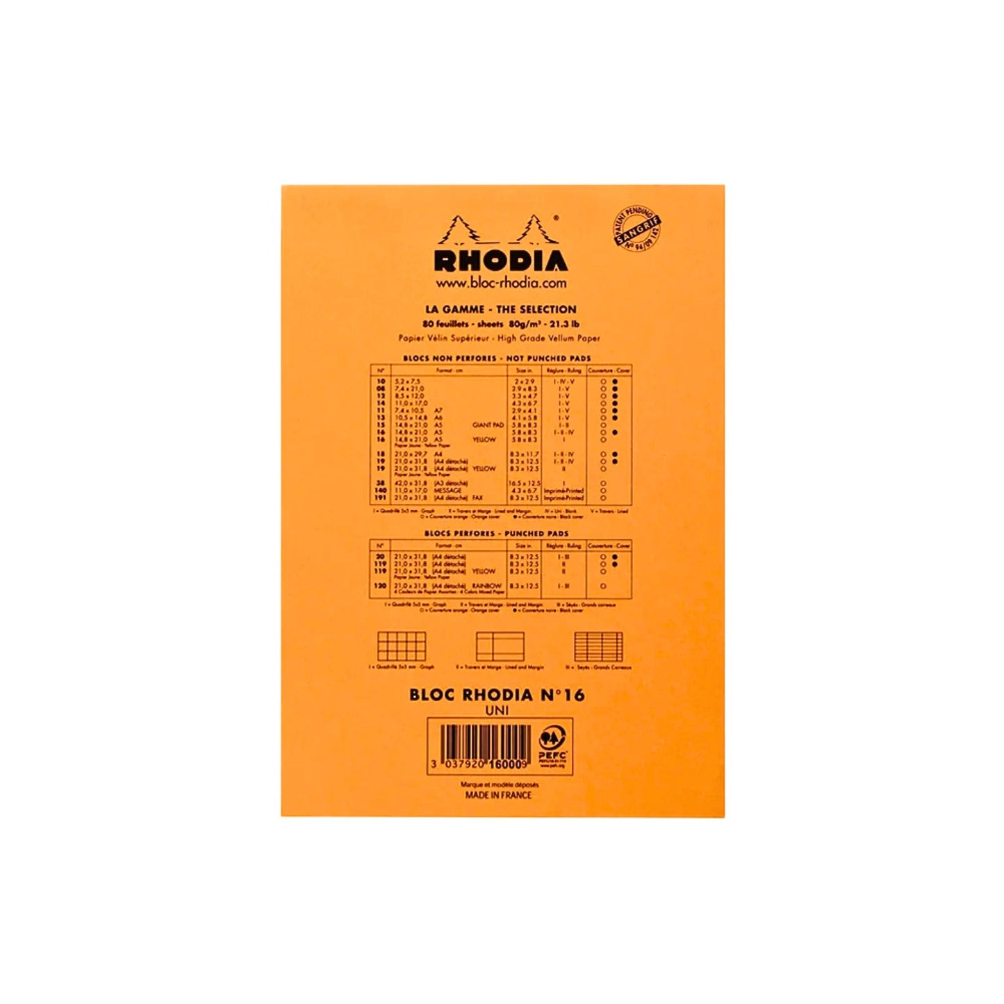 Rhodia - Cuaderno A5 grapado superior n.º 16 rayado - Azul Celeste