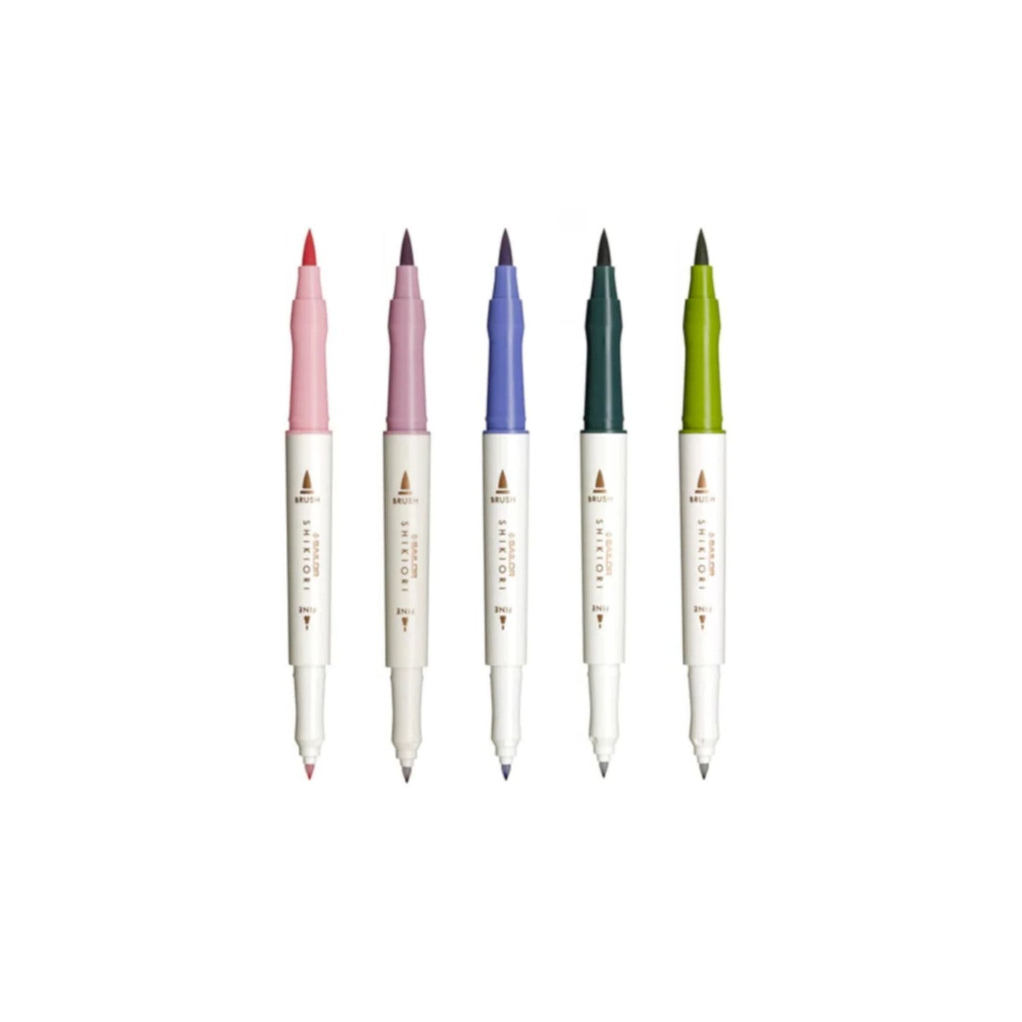 Sailor - Shikiori Double-Sided Brush Pen Set - Spring – 5 Colours