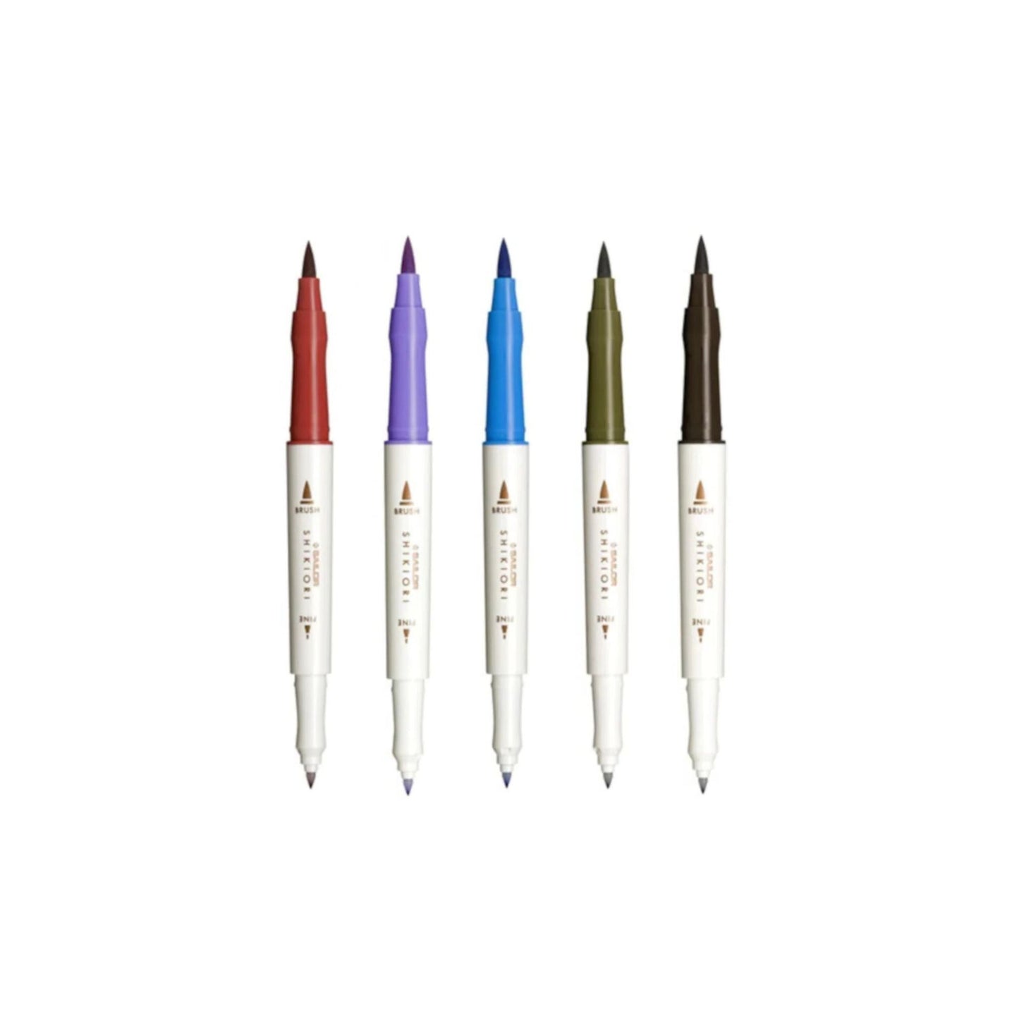 Sailor - Shikiori Double-Sided Brush Pen Set - Summer – 5 Colours