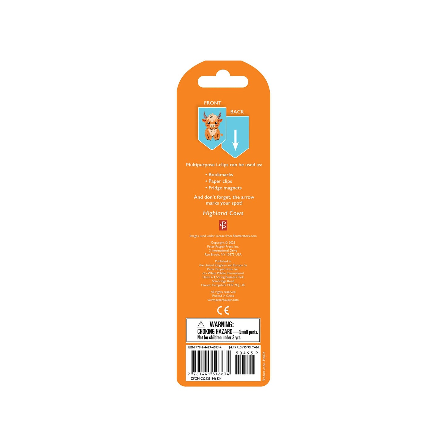 Peter Pauper Press - Highland Cow i-Clips Magnetic Page Markers