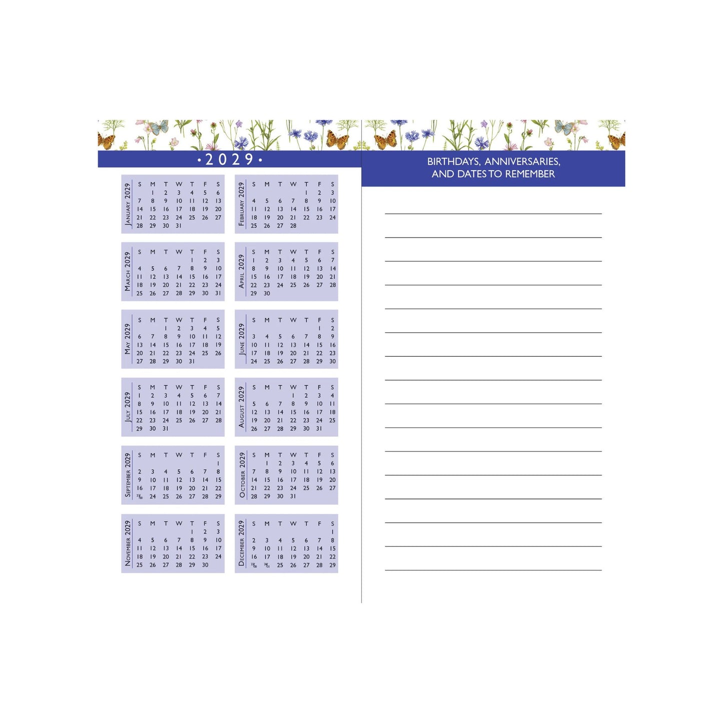 Peter Pauper Press - 2027-28 Wildflower Garden 2-Year Pocket Planner