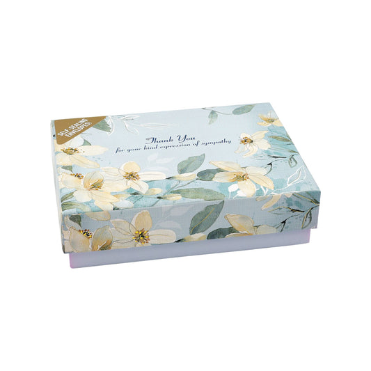 Peter Pauper Press - Sympathy Thank You Note Cards - White Jasmine