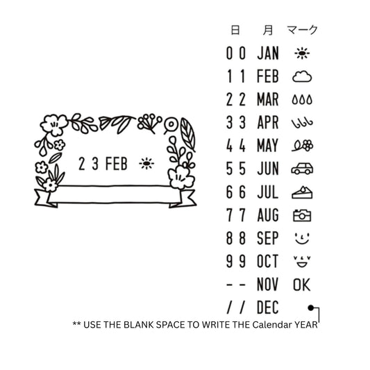 MIDORI - Rotating Date Stamp - Flowers
