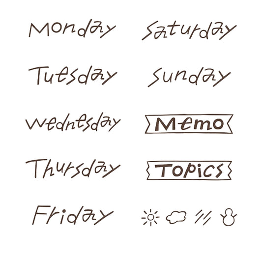MIDORI - Rotating Stamp - Brown - Week Days