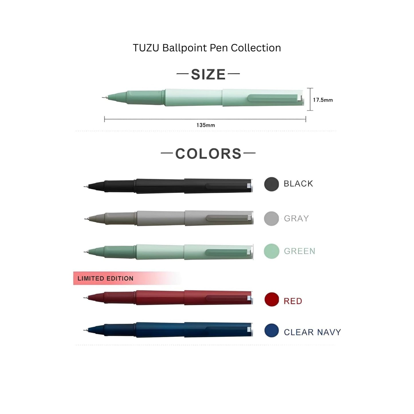 Sailor - TUZU Ballpoint Pen - Grey