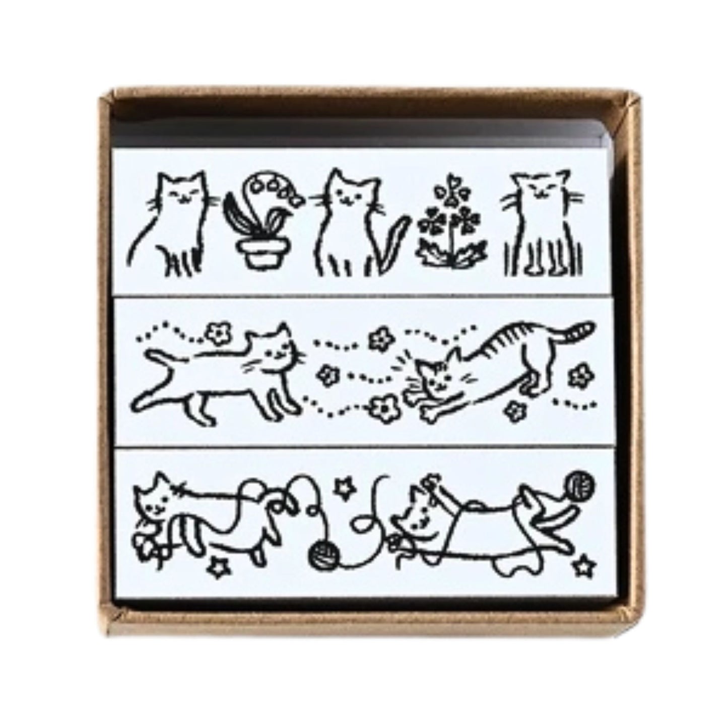 Sanby - Rubber Stamps - 3-Piece Set - Playful Cats