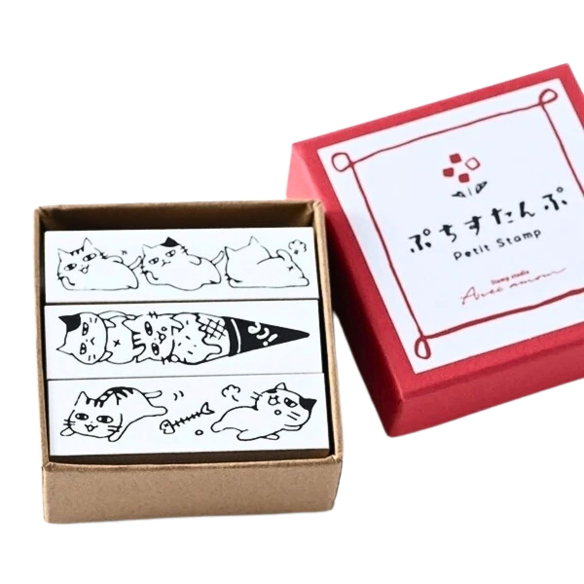 Sanby - Rubber Stamps - 3-Piece - Mini Border Stamp Set - Overfed Cats