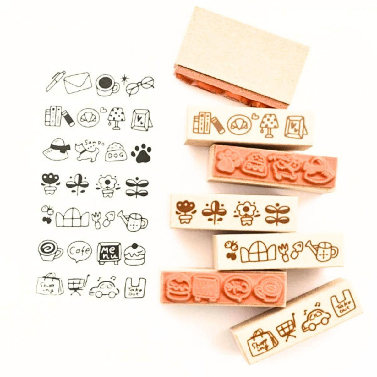 Sanby - Rubber Stamps - 7-Piece - Mini Border Stamp Set - Favourite Times