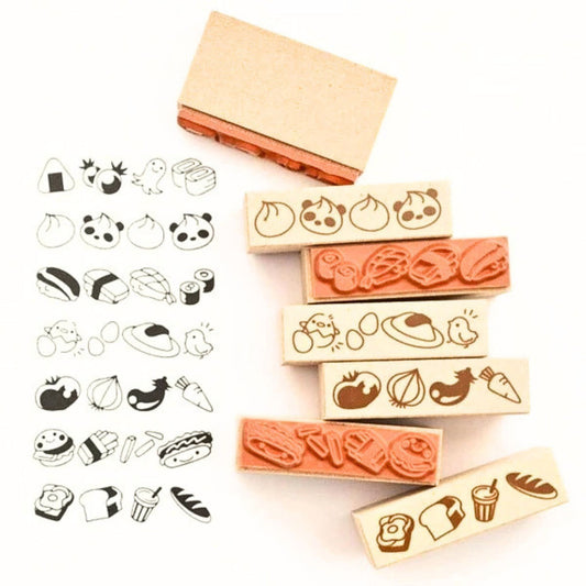 Sanby - Rubber Stamps - 7-Piece - Mini Border Stamp Set - Gourmet