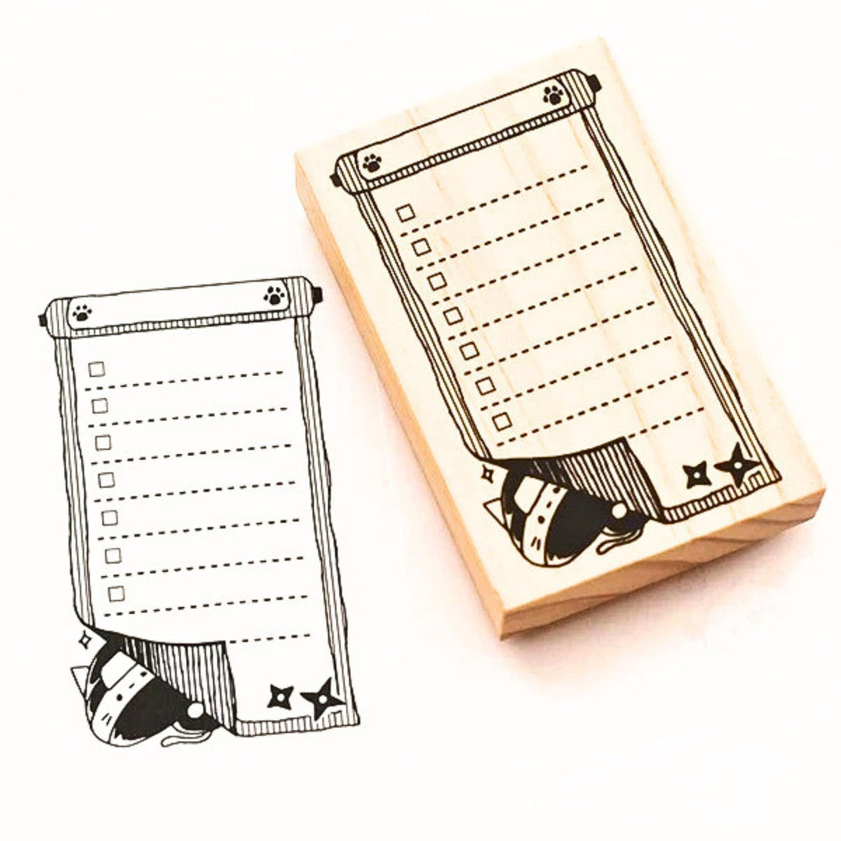 Sanby - Rubber Stamp - Memo - Cat Ninja