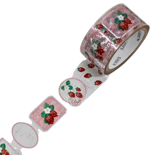 SAIEN - PET - Clear Tape - Silver Foil- Stamp Story - Strawberry