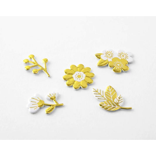 MIDORI - Paper Craft Museum 3D Motif Stickers: Gold Flower