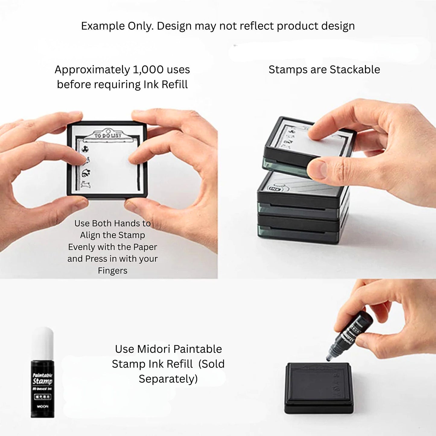 MIDORI - Self-Inking, Paintable Stamp: Planning