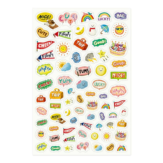 MIDORI - Removable Yuru Log Stickers (1 Sheet): Feelings