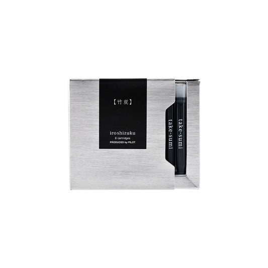 PILOT - iroshizuku - Fountain Pen - Ink Cartridge - 6pk - Bamboo Charcoal - take-sumi