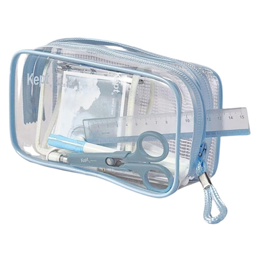 Kept - Clear Pen Case - Blue