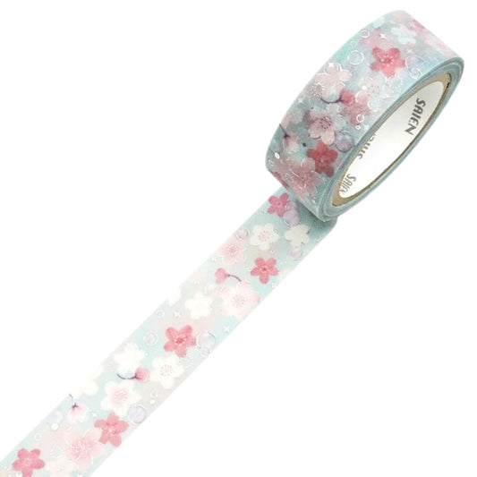 SAIEN - Washi Tape - Silver Foil - Sakura Soap