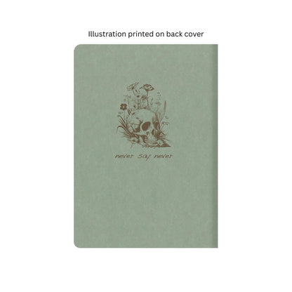 Clairefontaine - Flying Spirit Lined A5 Cahier Notebook: Eucalyptus Green - Skull