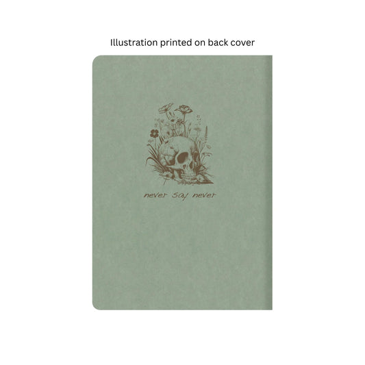 Clairefontaine - Flying Spirit Lined A5 Cahier Notebook: Eucalyptus Green - Skull