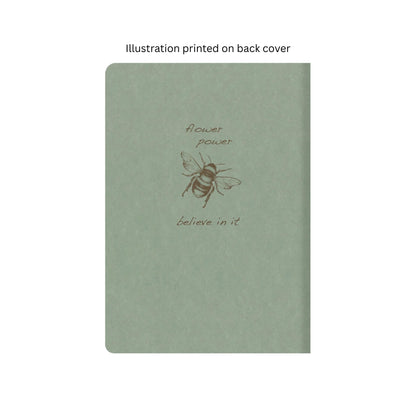 Clairefontaine - Flying Spirit Lined A5 Cahier Notebook: Eucalyptus Green - Bee