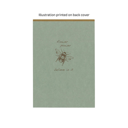 Clairefontaine - Flying Spirit Lined A5 Notepad : Eucalyptus Green - Bee