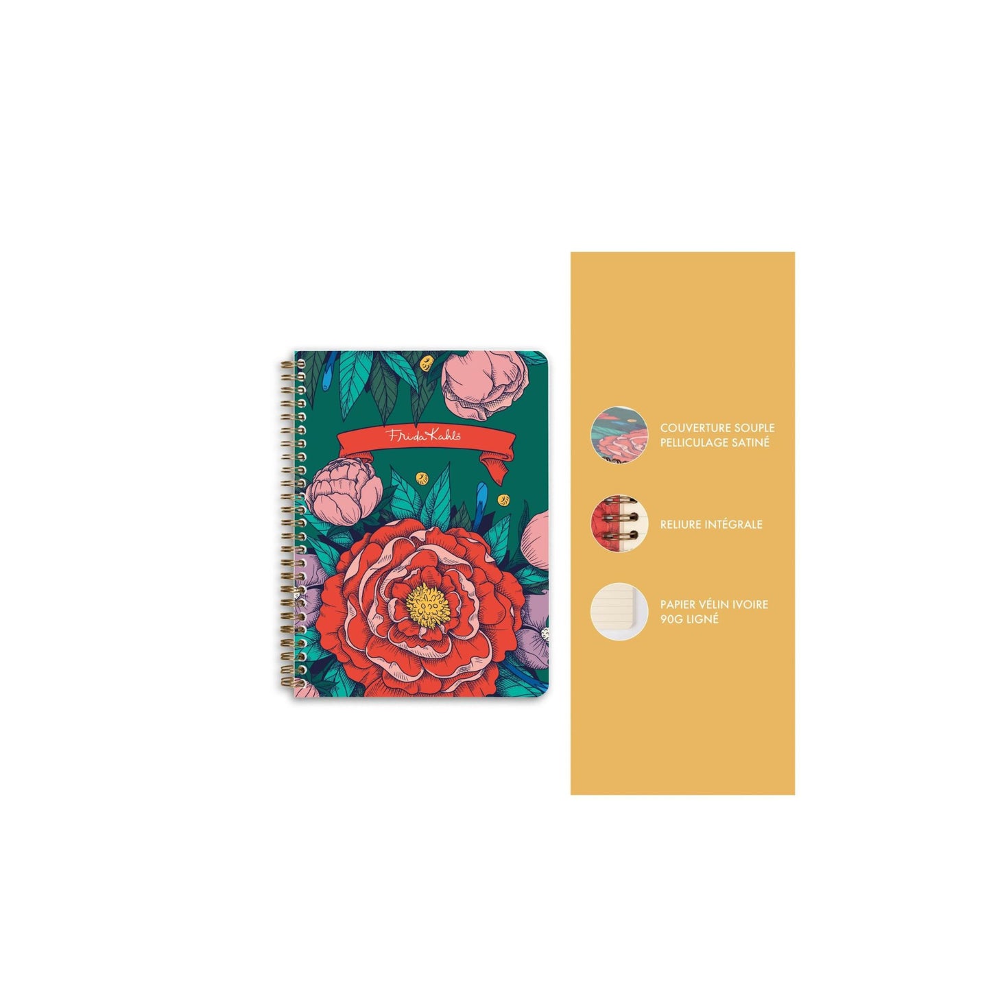 Clairefontaine - Frida Kahlo Wire-Bound A5 Lined Notebook