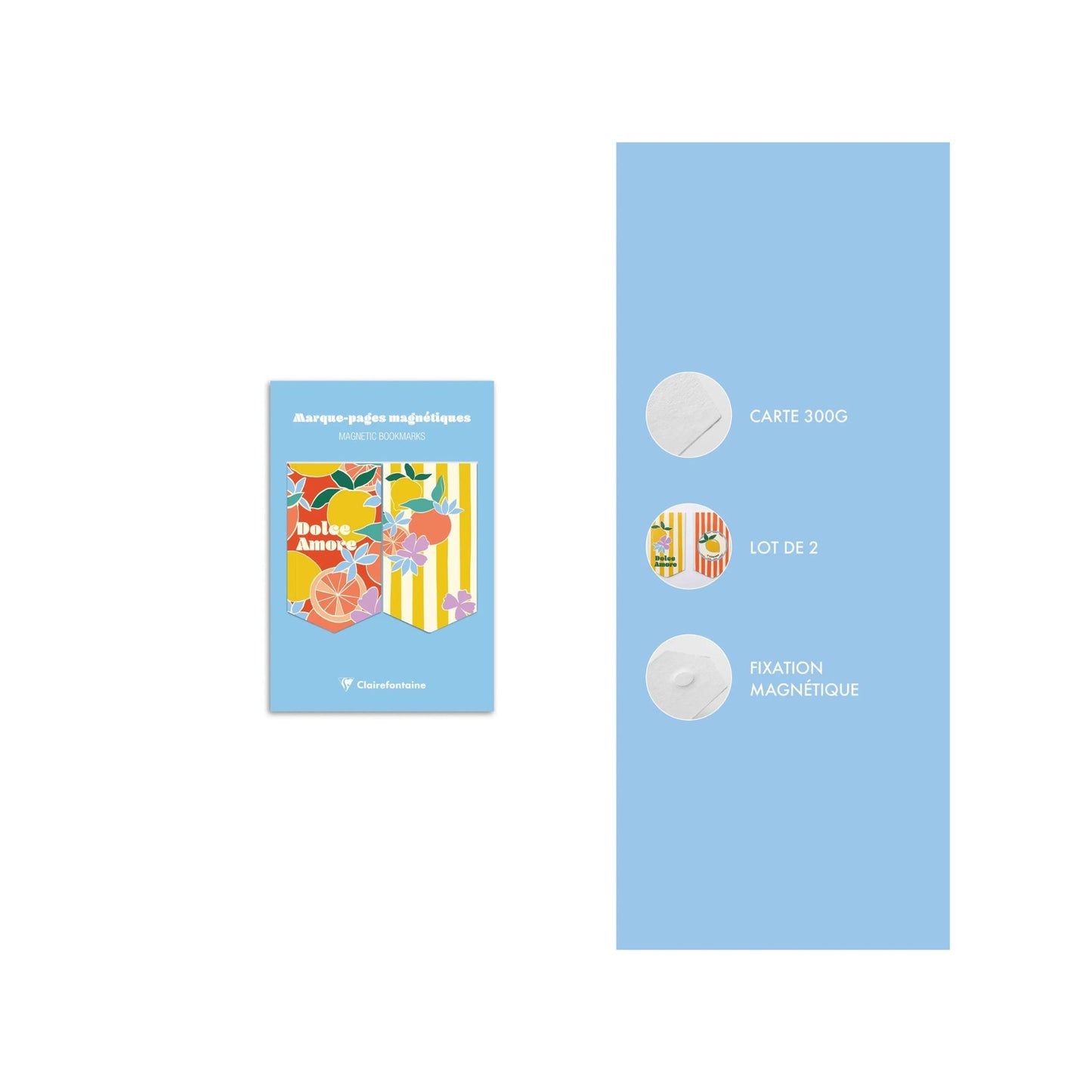 Clairefontaine - Dolce Amore Set of 2 Magnetic Bookmarks