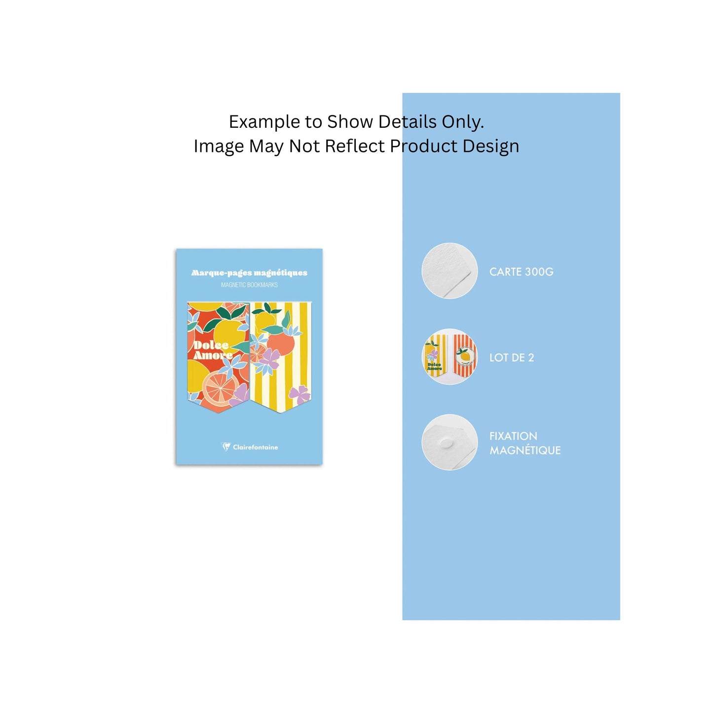 Clairefontaine - Dolce Amore Set of 2 Magnetic Bookmarks
