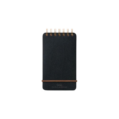 MIDORI - Grain Memo - Bonded Leather Cover - Notepad - Pocket Size - Black