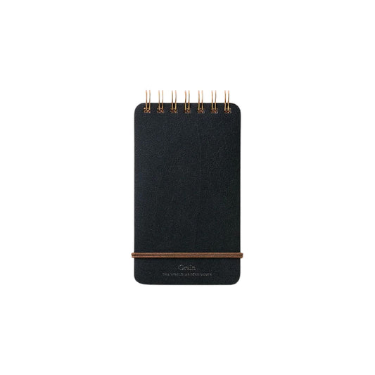 MIDORI - Grain Memo - Bonded Leather Cover - Notepad - Pocket Size - Black