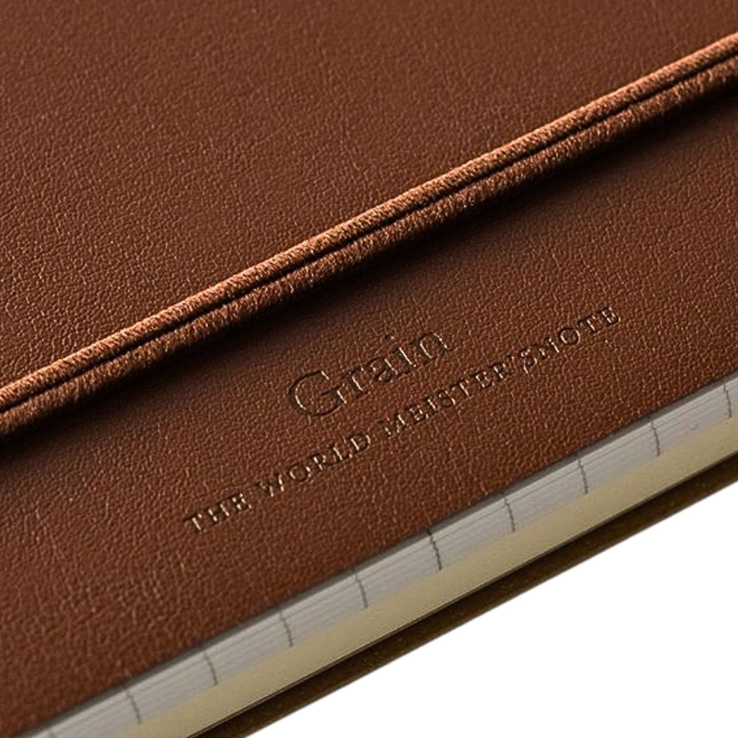 MIDORI - Grain Memo - Bonded Leather Cover - Notepad - Pocket Size - Dark Brown