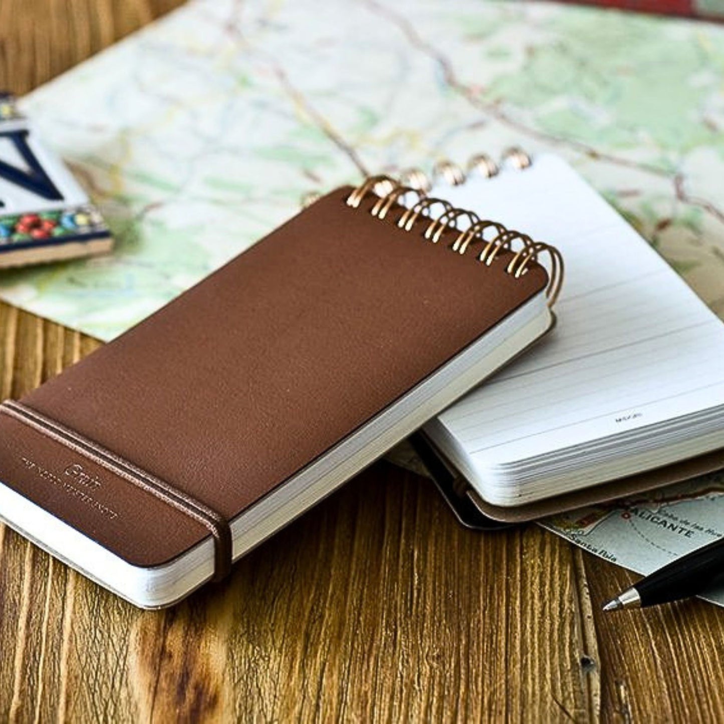 MIDORI - Grain Memo - Bonded Leather Cover - Notepad - Pocket Size - Dark Brown