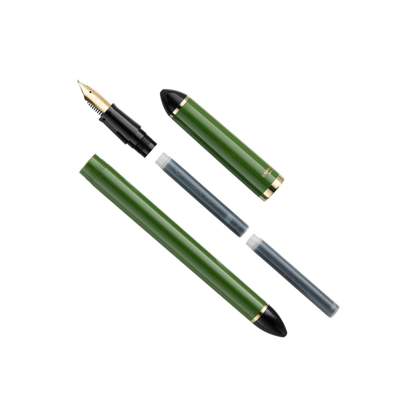 Sailor - Fude DE Mannen Calligraphy Fountain Pen 55 Degree Nib - Green