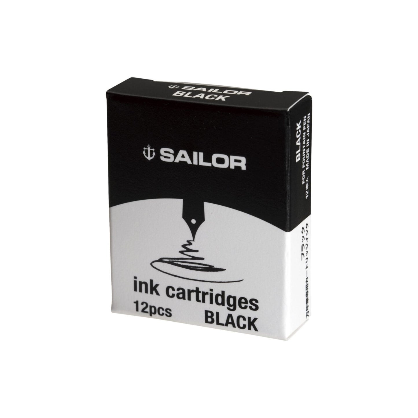 Sailor - Dye Ink Cartridges - Black (12 pack)