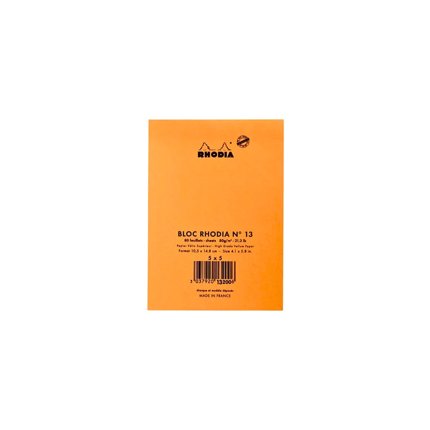 Rhodia - Bloc agrafé n° 11 quadrillé/millimétré A7 - Paon