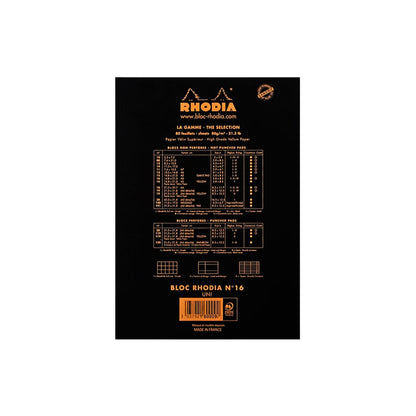 Rhodia - Bloc agrafé n° 11 quadrillé/millimétré A7 - Paon