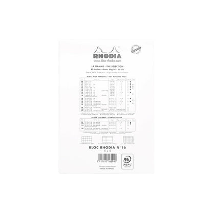 Rhodia - Bloc agrafé n° 11 quadrillé/millimétré A7 - Paon