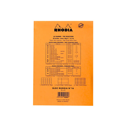 Rhodia - No. 16 - Legal Pad - A5 - Grid / Graph - Orange
