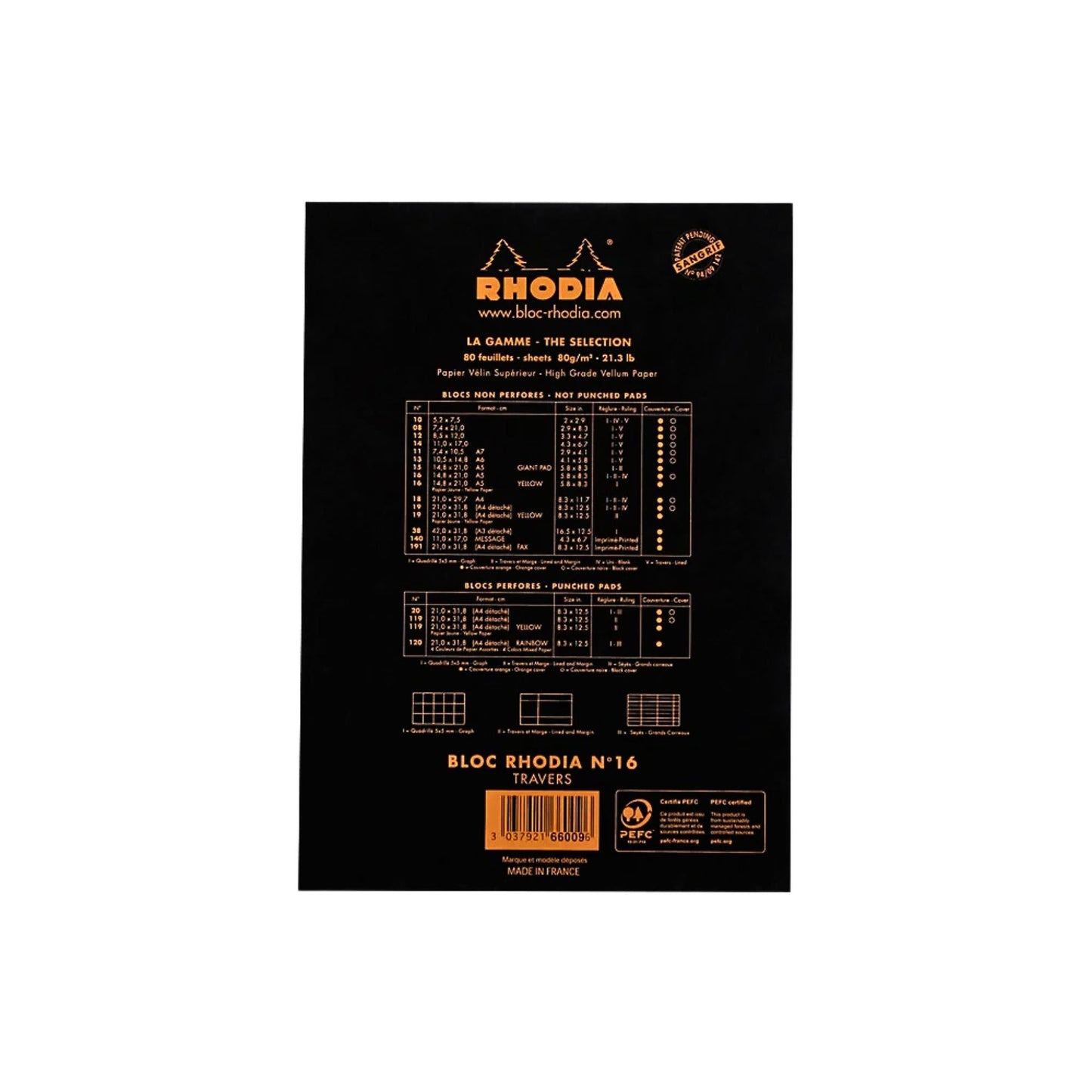 Rhodia - No. 16 - Notepad - A5 - Lined With Margin - Black