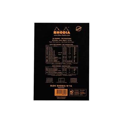 Rhodia - No. 16 - Notepad - A5 - Lined With Margin - Black