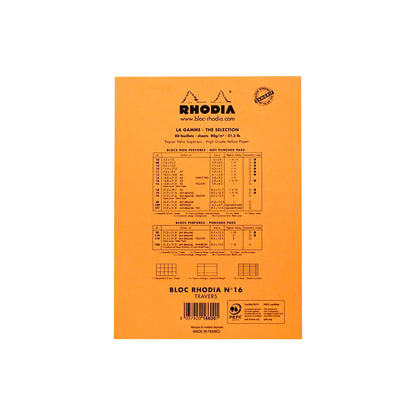 Rhodia - Bloc agrafé n° 11 quadrillé/millimétré A7 - Paon