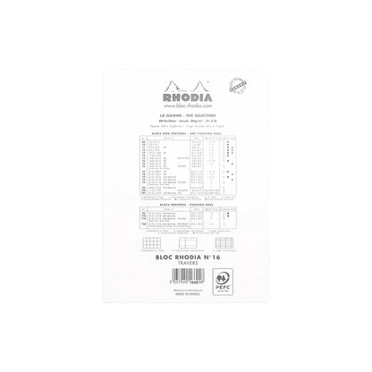 Rhodia - Bloc agrafé n° 11 quadrillé/millimétré A7 - Paon