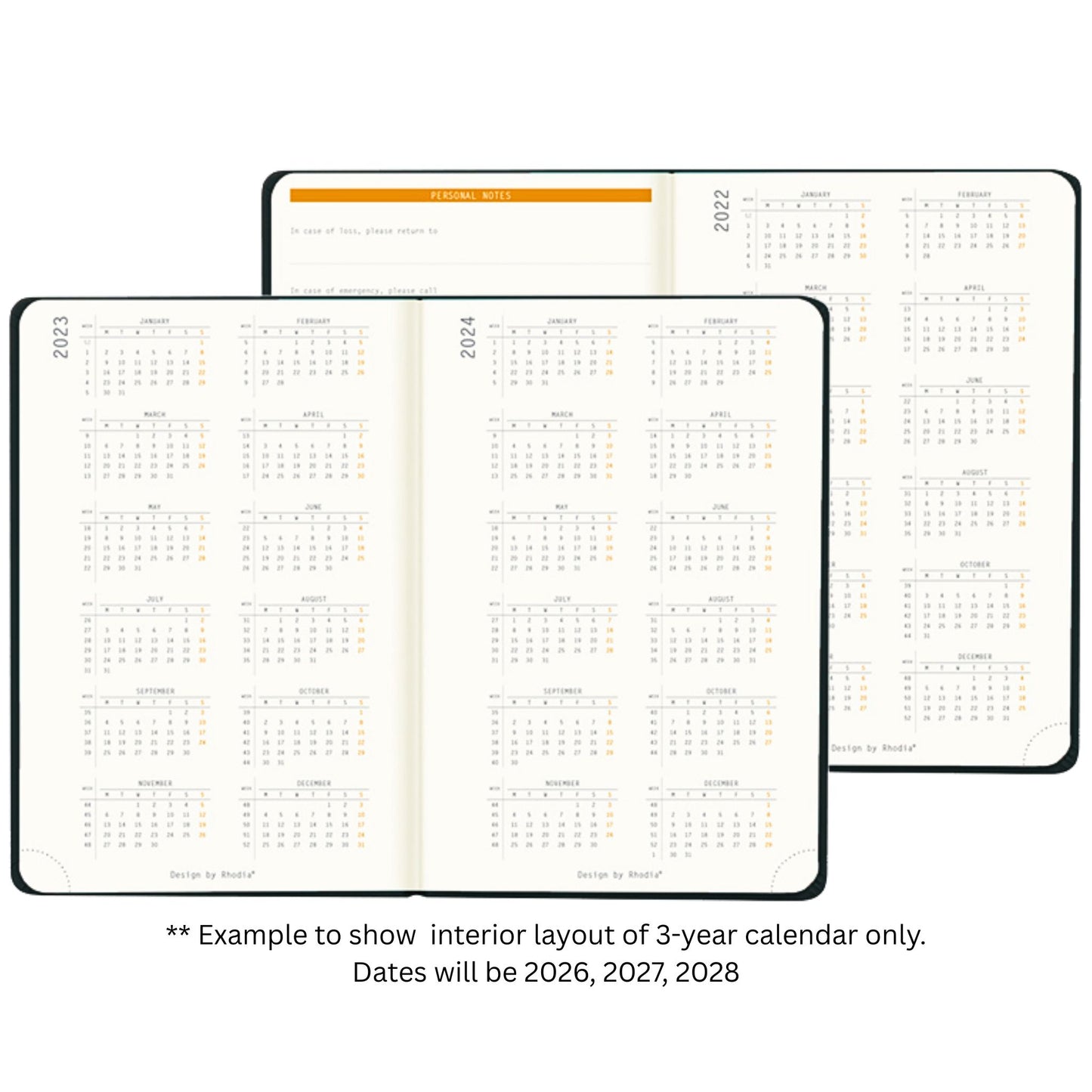 Rhodia - 2027 - Planner - Weekly - Horizontal - A6 - Fuchsia