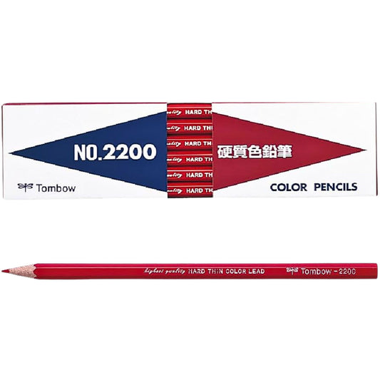 Tombow - No. 2200 Hard Coloured Pencils - 12 Pack - Red