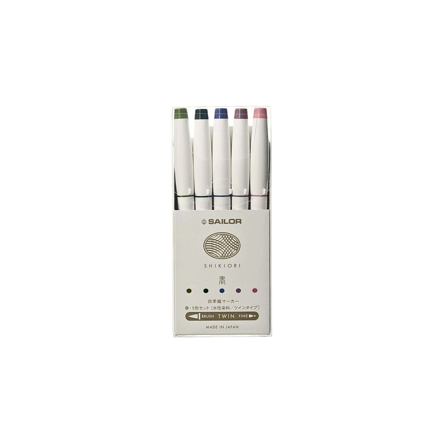 Sailor - Shikiori Double-Sided Brush Pen Set - Spring – 5 Colours
