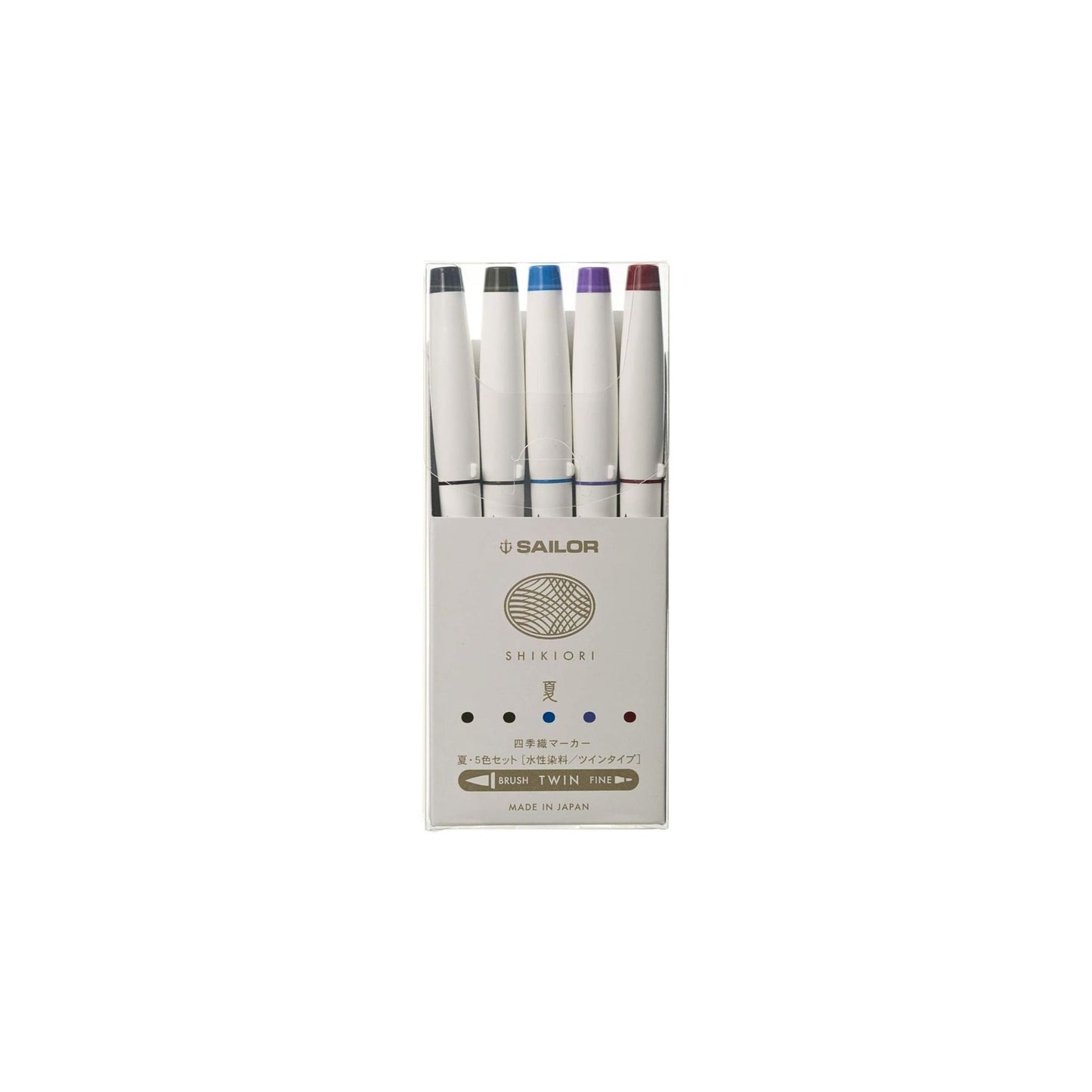 Sailor - Shikiori Double-Sided Brush Pen Set - Summer – 5 Colours