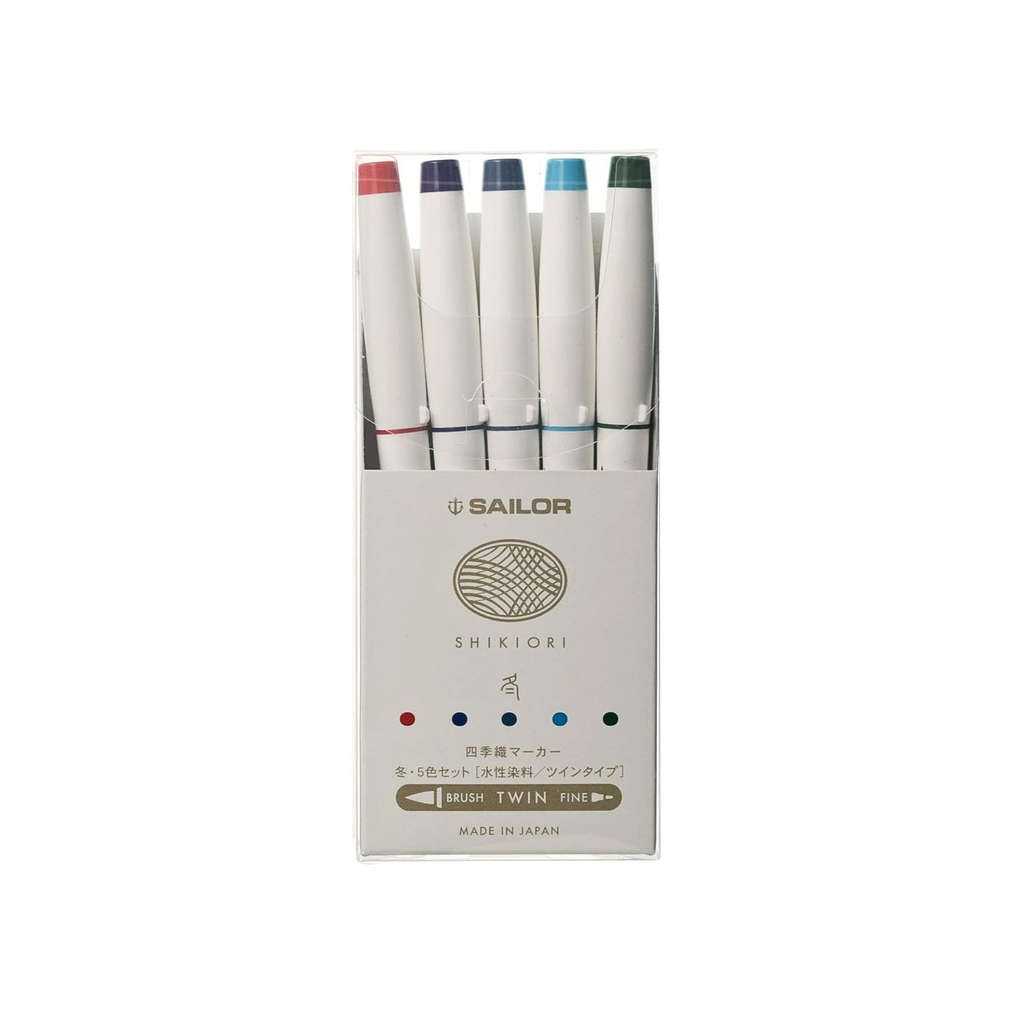 Sailor - Shikiori Double-Sided Brush Pen Set - Winter – 5 Colours